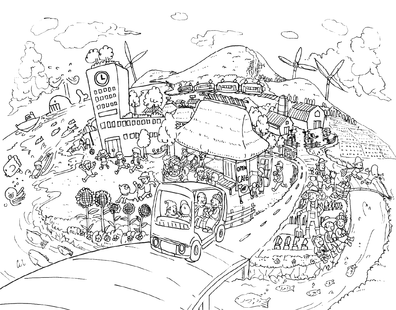 奈川地区の未来図イラスト